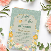 Floral genderneutraal mama tot bij baby shower kaart