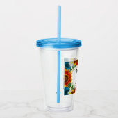 Floral geometric acryl drinkbeker (Rechts)