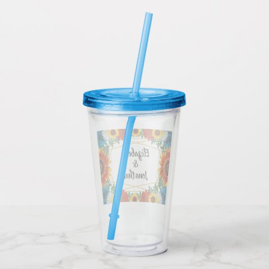 Floral geometric acryl drinkbeker (Achterkant)