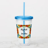 Floral geometric acryl drinkbeker (Voorkant)