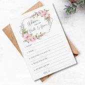 Floral geometric Advice for Bride & Groom Kaart