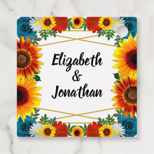 Floral geometric bedankjes labels (Achterkant)