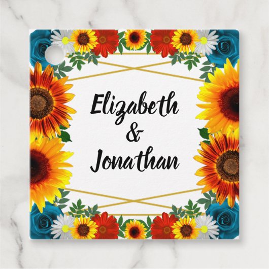 Floral geometric bedankjes labels (Voorkant)