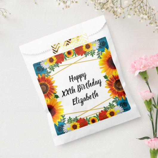 Floral geometric bedankzakje (Gezegeld)