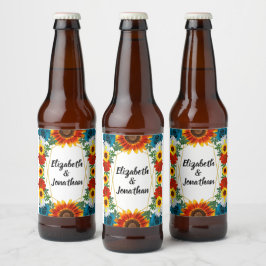 Floral geometric bier etiket