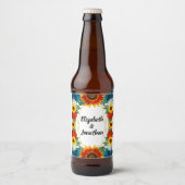 Floral geometric bier etiket (Voorkant)