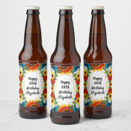 Floral geometric bier etiket