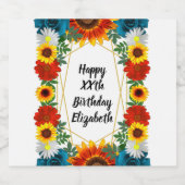 Floral geometric bier etiket (Enkel label)