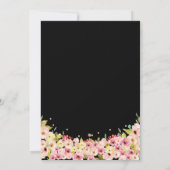 Floral Geometric Black en Gold Graduation Party Kaart (Achterkant)