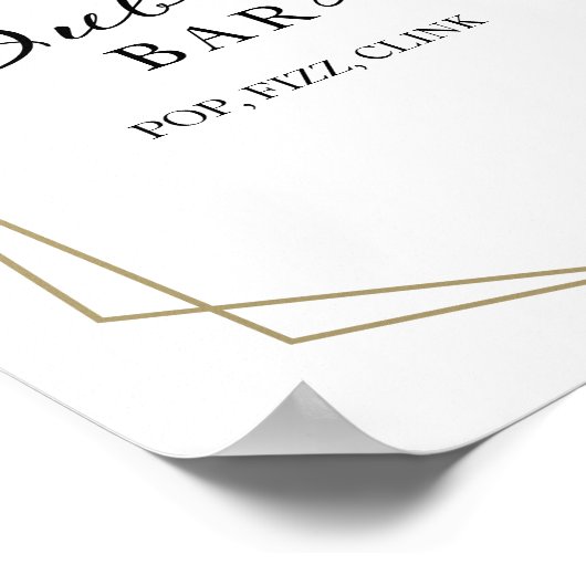 Floral Geometric Bubble Bar Pop Fizz Clink Sign. Poster (Hoek)