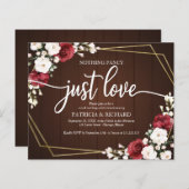 Floral Geometric Budget Wedding Invitations (Voorkant / Achterkant)