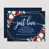 Floral Geometric Budget Wedding Invitations (Voorkant / Achterkant)
