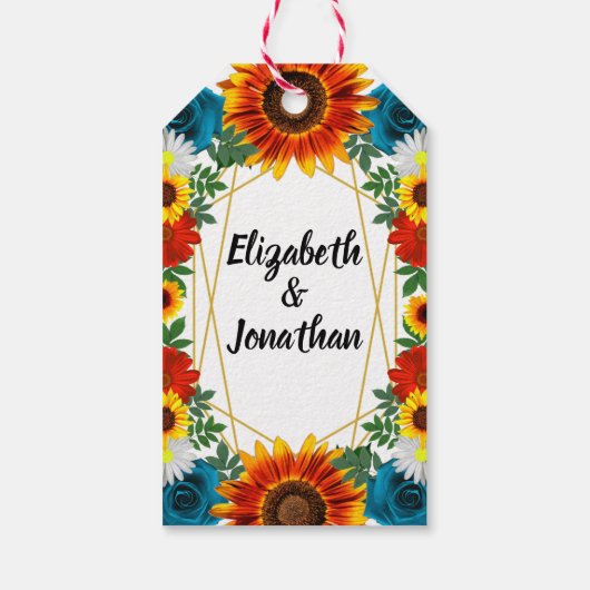 Floral geometric cadeaulabel (Achterkant)