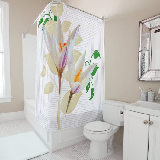 Floral Geometric Douchegordijn (In situ)