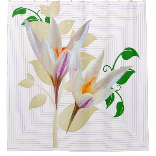 Floral Geometric Douchegordijn (Voorkant)