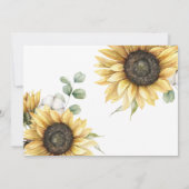 Floral Geometric Eucalyptus Sunflower Wedding Kaart (Achterkant)