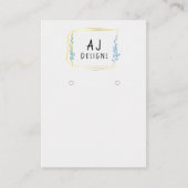 Floral Geometric Gold Earring Display Kaart Visitekaartje (Voorkant)