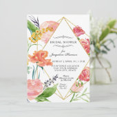 Floral Geometric Gold Flowers van de moderne Water Kaart (Staand voorkant)