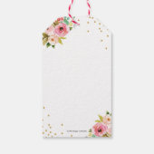 Floral Geometric Gold Glitter Afstuderen Favor Cadeaulabel (Achterkant)