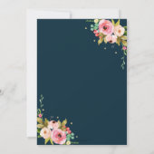 Floral Geometric Gold Glitter Afstuderen Foto Kaart (Achterkant)