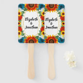 Floral geometric handwaaier (Voorkant en achterkant)