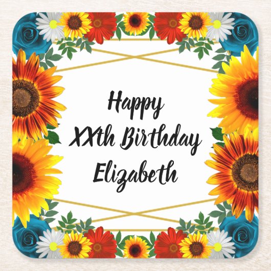 Floral geometric kartonnen onderzetters (Voorkant)