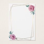  Floral Geometric Lijst Earning Display Visitekaartje (Achterkant)
