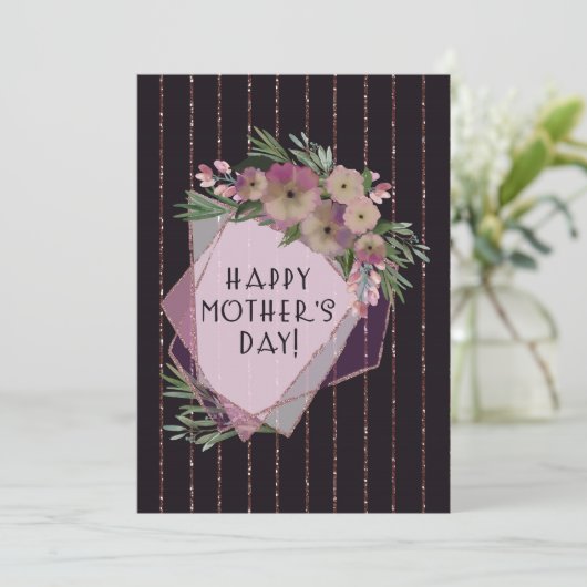 Floral Geometric Lijst voor moeder | MOEDERDAG Kaart (Staand voorkant)