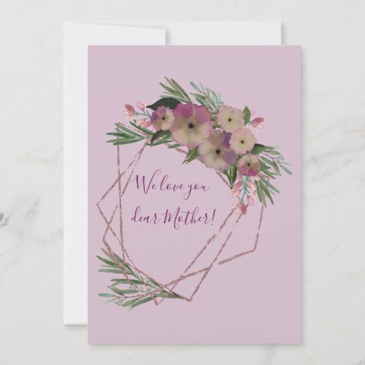 Floral Geometric Lijst voor moeder | MOEDERDAG Kaart (Achterkant)