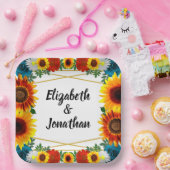 Floral geometric papieren bordje (Feest)