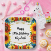 Floral geometric papieren bordje (Feest)