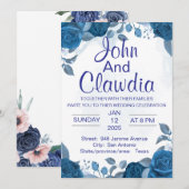  floral geometric personalized wedding invitation kaart (Voorkant / Achterkant)
