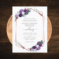 Floral Geometric Purple Flowers Wedding