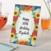 Floral geometric reclamebord met voetstuk (Insitu)