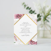 Floral Geometric Roos Gold Botanical Weddenschap Uitnodiging Briefkaart (Staand voorkant)