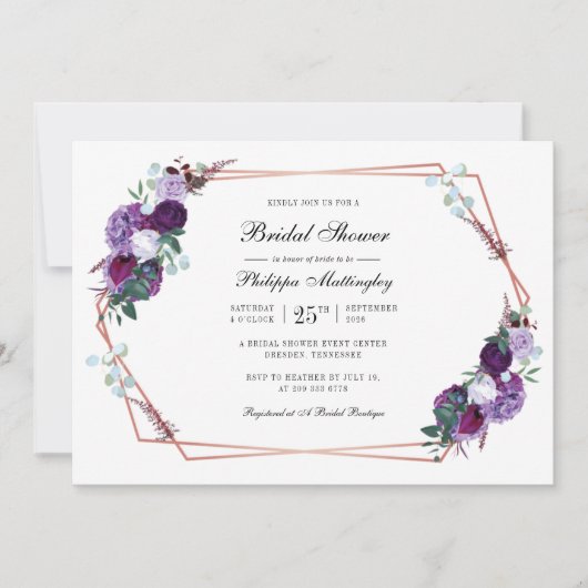 Floral Geometric Script Botanisch Vrijgezellenfees Kaart (Voorkant)