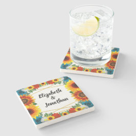 Floral geometric stenen onderzetter