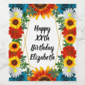 Floral geometric wijn etiket (Enkel label)