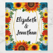 Floral geometric wijn etiket (Enkel label)