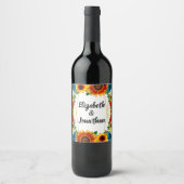 Floral geometric wijn etiket (Voorkant)