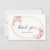 Floral geometrisch Lijst bruiloft Bedankkaart (Voorkant)