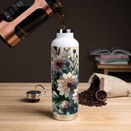 Floral geometrisch mozaïek thermisch waterfles