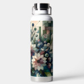 Floral geometrisch mozaïek thermisch waterfles (Achterkant)
