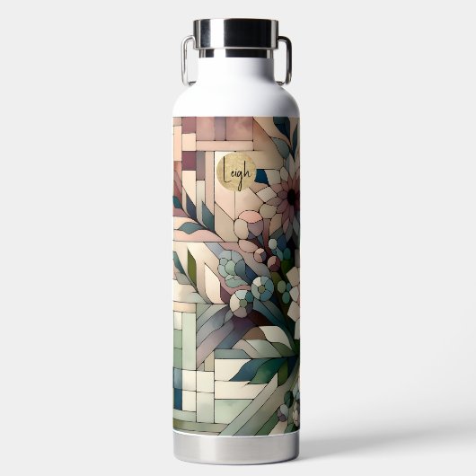 Floral geometrisch mozaïek thermisch waterfles (Voorkant)