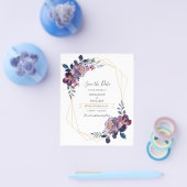 Floral geometrische bruiloft Save the Date Flyer (Enkel)