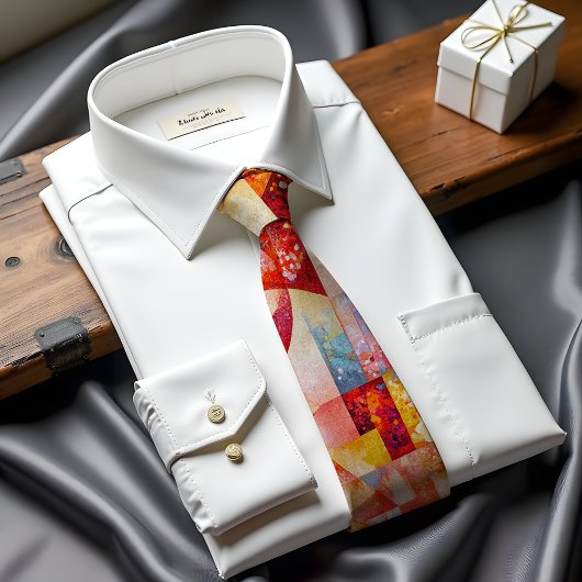 Floral Geometry Abstract Art Stropdas