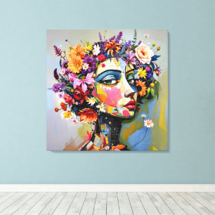 Floral Geometry – een botanisch portret Canvas Afdruk