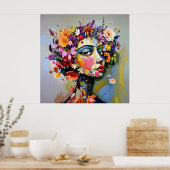 Floral Geometry – een botanisch portret Poster (Keuken)