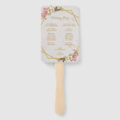 Floral Geometry Marble Gold Orchid huwelijksprogra Handwaaier (Achterkant)