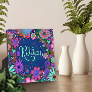 Floral Gepensioneerde grillige inspiratie Ezel Fotoplaat